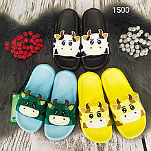 Модні дитячі шльопанці, сланці Корівки для дівчаток і хлопчиків р-р 30-35