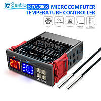 Терморегулятор STC-3008 двухзонный -55 +120 С, , 220V, 10A,