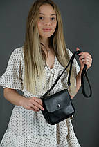 Жіноча шкіряна сумка Макарун, натуральна Гладка шкіра, колір Чорний, фото 2