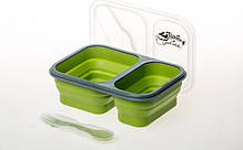 Контейнер на 2 відсіку Tramp TRC-090 900 мл з ловилкой силіконовий Olive (N008771), фото 4