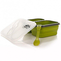 Контейнер на 2 відсіку Tramp TRC-090 900 мл з ловилкой силіконовий Olive (N008771), фото 5