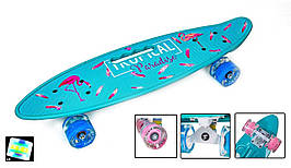Penny Board З Ручкою "Фламінго" світні колеса