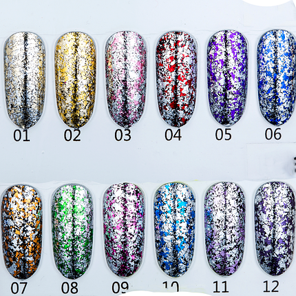 Пластівці Юкі Diamond Foil Global Fashion, №10 срібло-блакитний, фото 3
