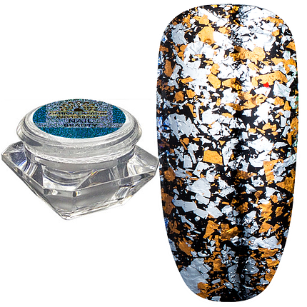 Пластівці Юкі Diamond Foil Global Fashion, №07 срібло-помаранчевий, фото 1