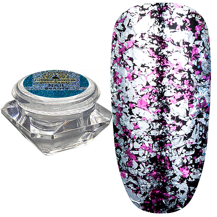 Пластівці Юкі Diamond Foil Global Fashion, №09 срібло-малиновий, фото 1