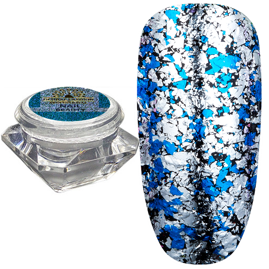 Пластівці Юкі Diamond Foil Global Fashion, №10 срібло-блакитний