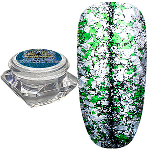 Пластівці Юкі Diamond Foil Global Fashion, №08 срібло-зелений