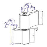Петля дверна для алюмінію Stublina 2065 61 мм біла, фото 5
