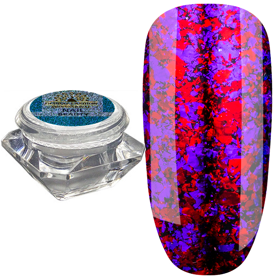 Пластівці юкі Fire Works Global Fashion №01, пурпурно-червоний