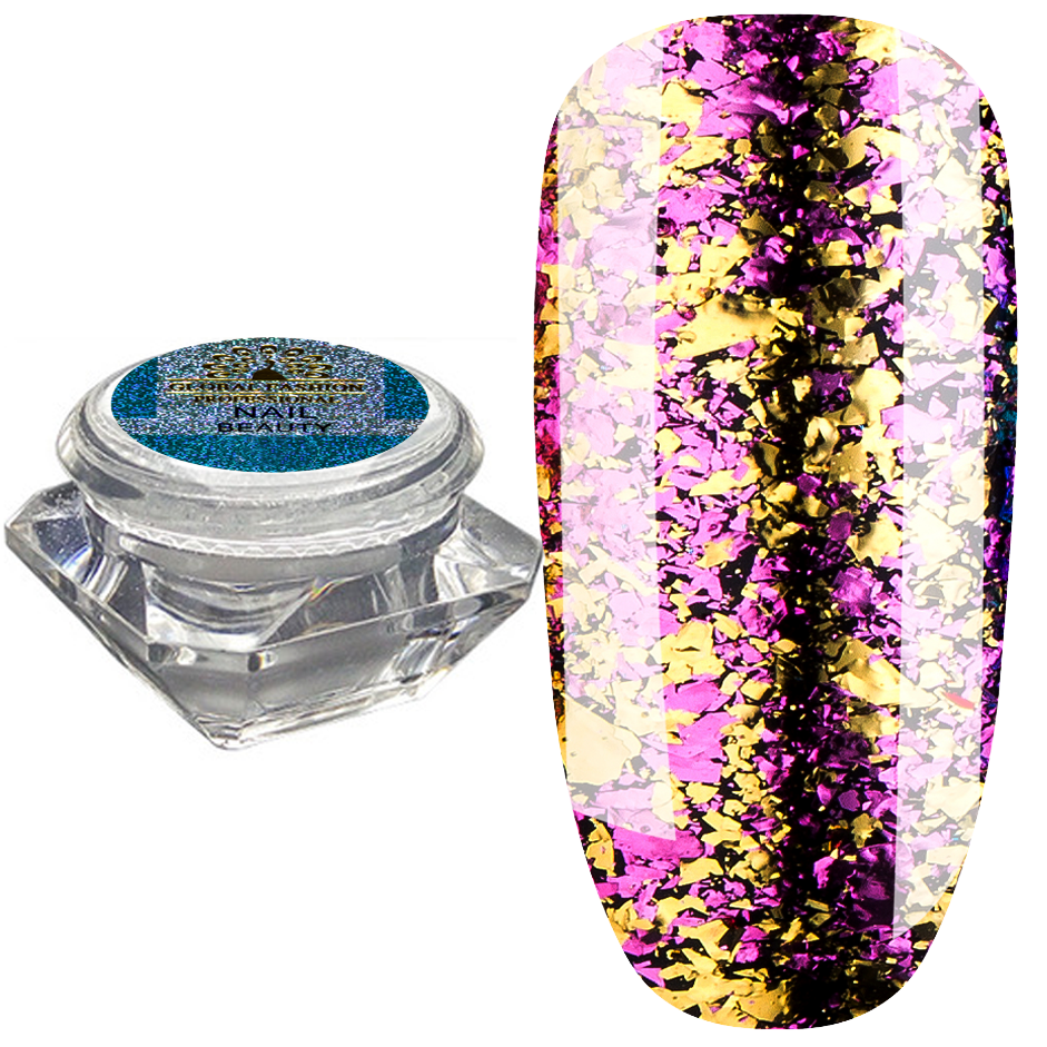 Пластівці юкі Fire Works Global Fashion №07, рожево-золотий