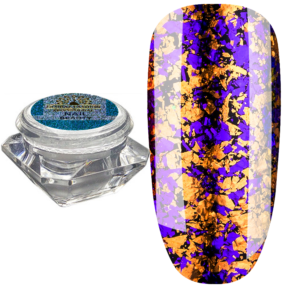 Пластівці юкі Fire Works Global Fashion №10, фіолетово-золотий