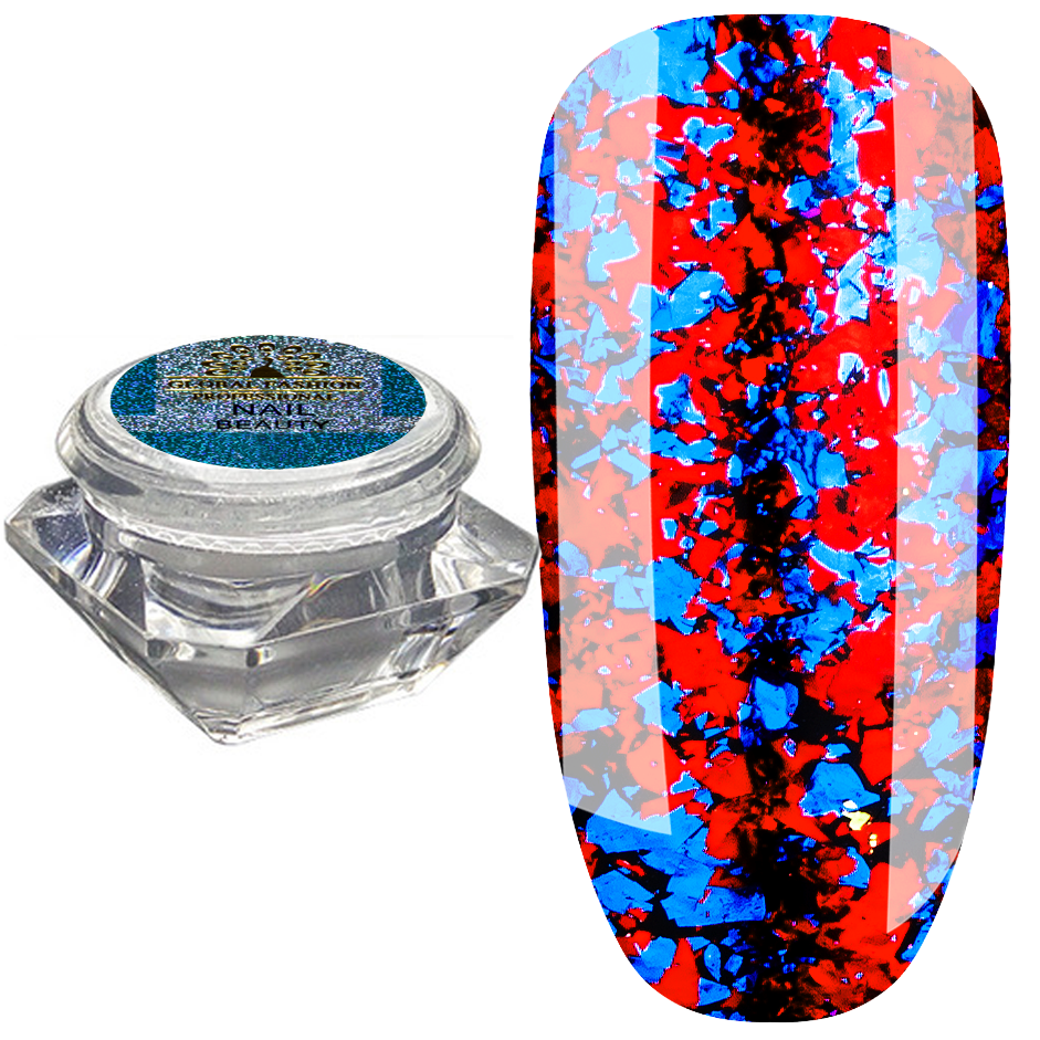 Пластівці юкі Fire Works Global Fashion №04, червоно-синій