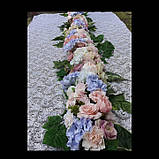 Гірлянда квіткова мікс рожево- бузково-лавандовий, фото 4