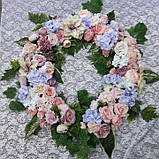 Гірлянда квіткова мікс рожево- бузково-лавандовий, фото 3