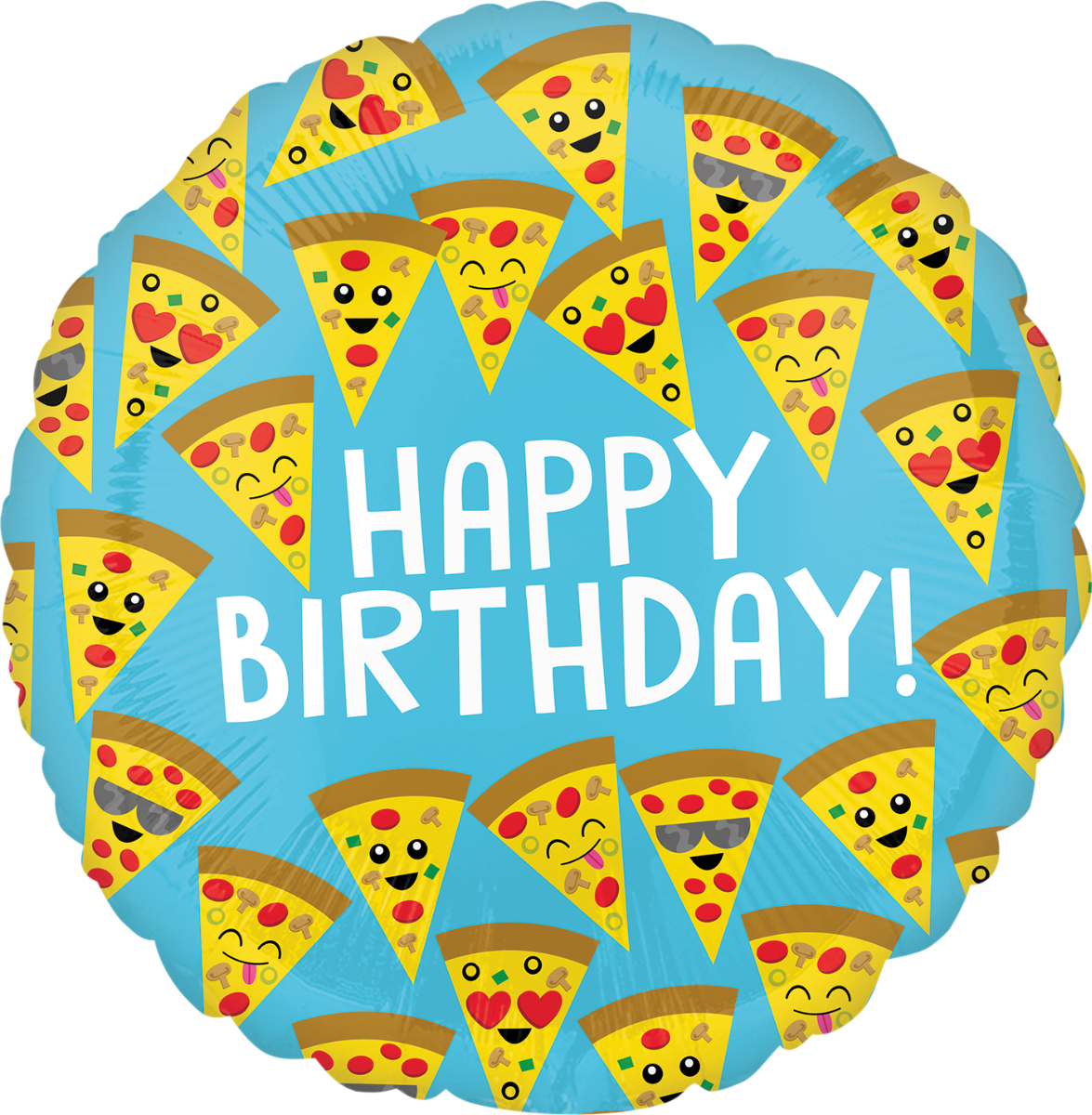 А 18" Birthday Pizza Party. Фольгована куля З Днем народження. Пицца-пати