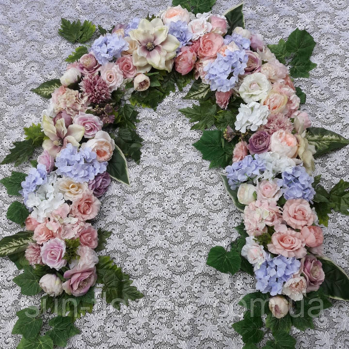 Гірлянда квіткова мікс рожево- бузково-лавандовий, фото 1