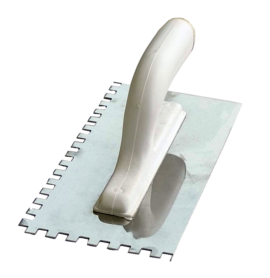 Терка нержавійка 270*125 мм, зуб 8*8 мм, пластикова ручка (М 5443)