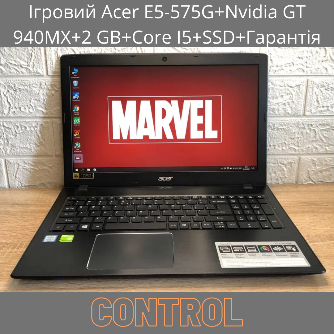Ігровий Ноутбук Acer E5-575G+Nvidia GT 940MX+2 GB+Core I5+SSD+Гарантія