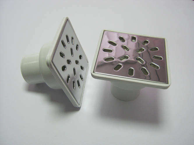 Трап вертикальный D50, с решеткой 100*100мм из нерж. стали с ...