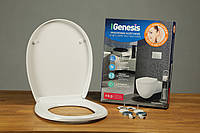 Туалетное сиденье с микролифтом из дюропласта Genesis 0401, Сиденье для унитаза с функцией быстрого снятия