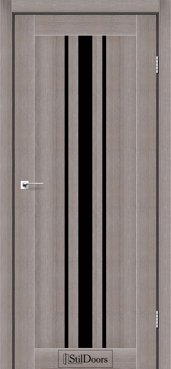 Двері міжкімнатні StilDoors Arizona трюфель (з чорним склом), фото 1