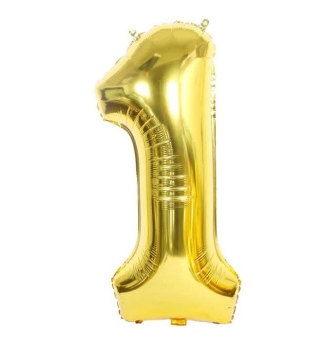 Фольгована цифра 1 розмір 75см | Золото