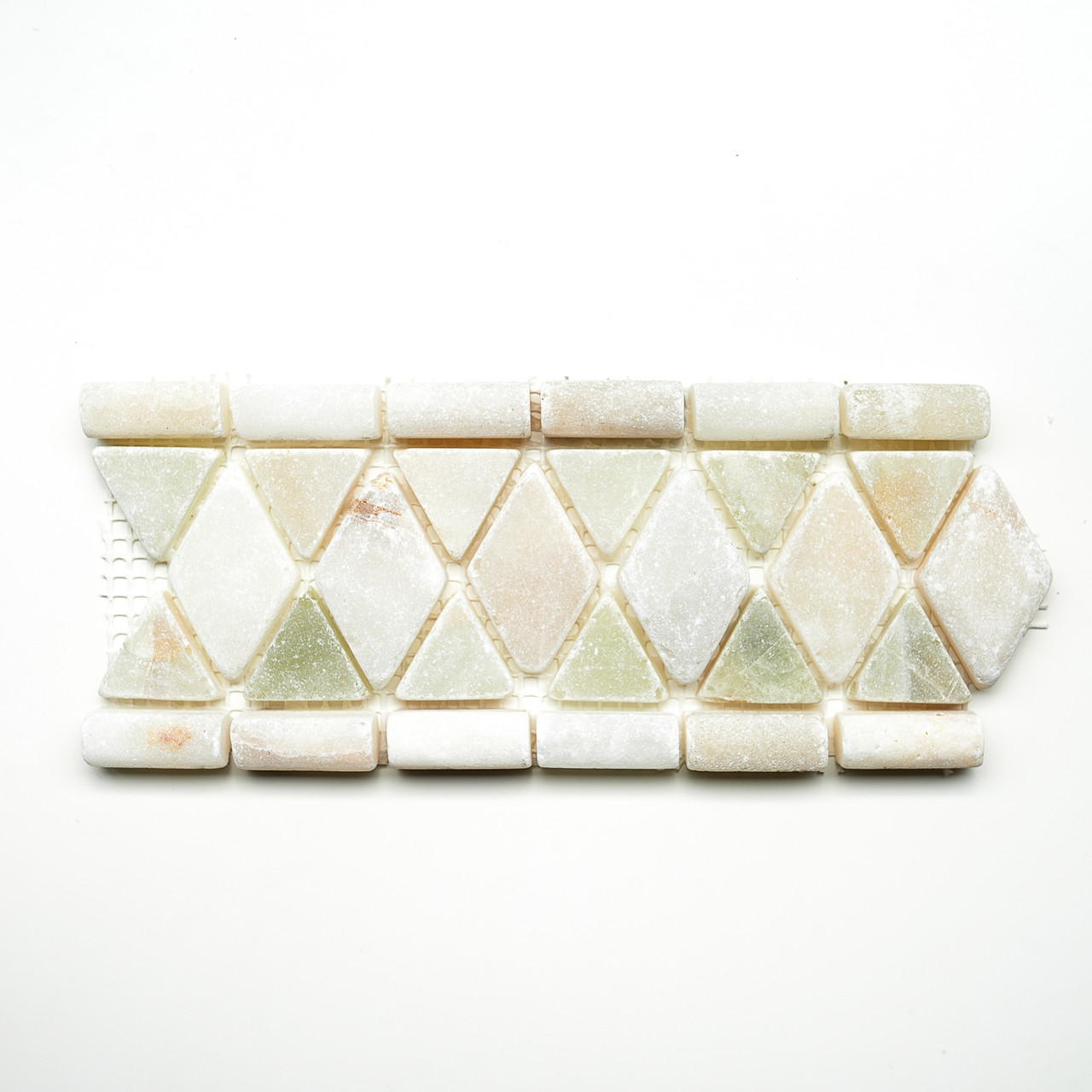 Мозаїка з натурального каменю Amera Mosaic - 2 White 10x25.5 ціна за 1 шт