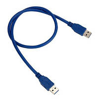 Кабель USB 3.0 папа/папа 0.6m синий