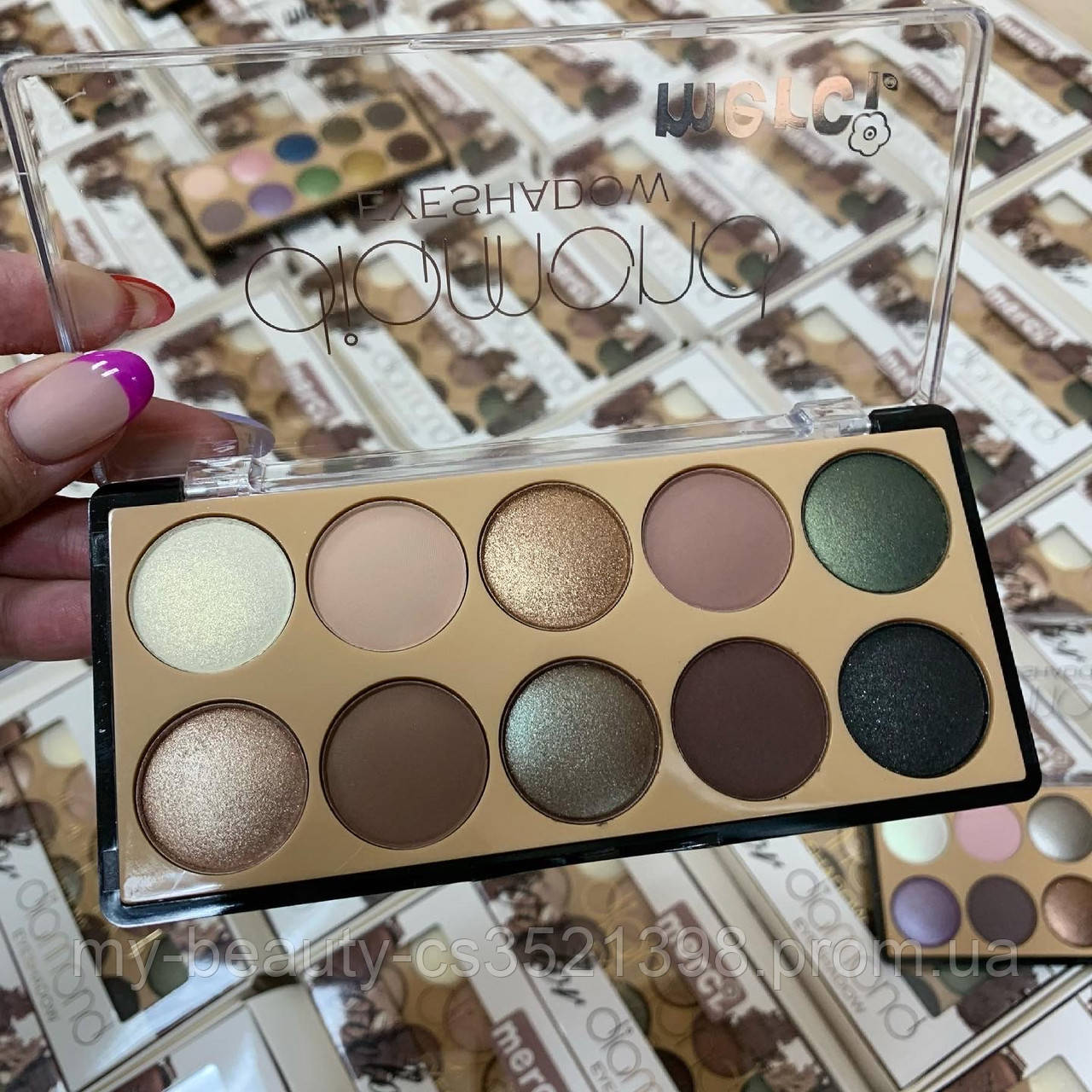 Тіні для очей на MERCI DIAMOND EYESHADOW 10 відтінків M-510-3