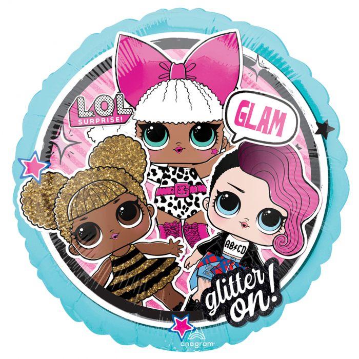 А 18" LOL Glam - Glitter On!. Фольгована куля глітер ляльки ЛОЛ