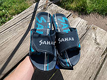Чоловічі шльопанці SAHAB Сахаб Dk.Blue-Green сині з зеленим Оригінал, фото 5