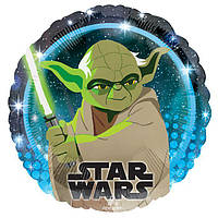 А 18" Star Wars Galaxy - Yoda. Фольгированный шар Звездные войны - Йода