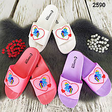 Жіночі шльопанці сланці з сердечком і симпатичним поні