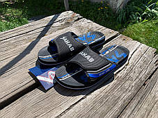 Чоловічі шльопанці SAHAB Сахаб Black-Royal чорні з синім Оригінал, фото 2