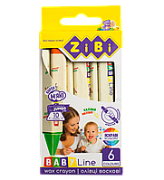 Карандаши восковые JUMBO, 6 цветов, треугольные, BABY Line