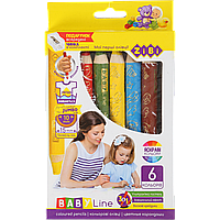 Карандаши цветные "3 в 1" SUPER JUMBO с точилкой, 6 цв., BABY Line