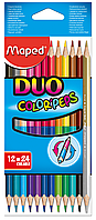 Карандаши цветные COLOR PEPS Duo, двусторонние 12шт.24 цв.