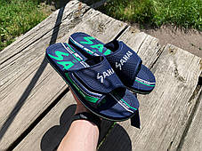 Чоловічі шльопанці SAHAB Сахаб Navy-Green сині з зеленим Оригінал, фото 4