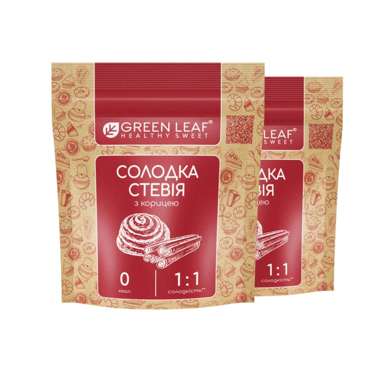 Підсолоджувач Green Leaf Солодка Стевія з корицею, 100 г