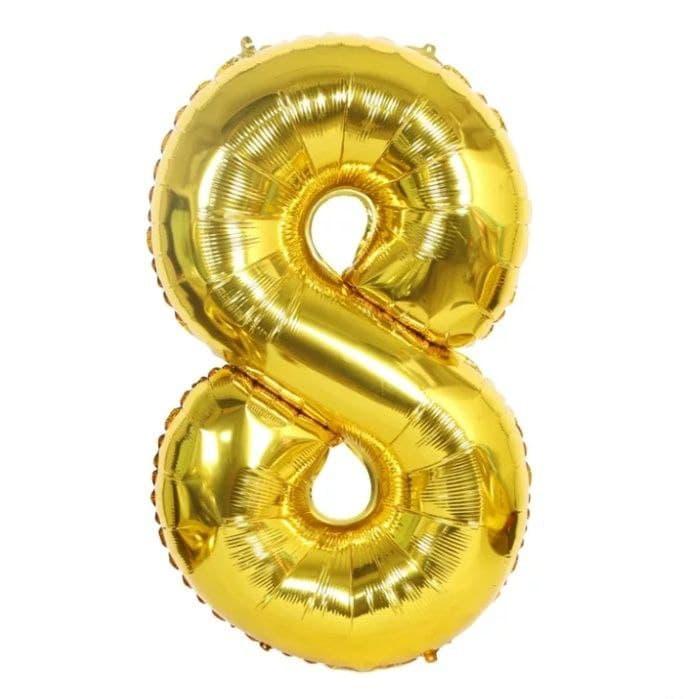 Фольгована цифра 8 розмір 75см Золото | 8 березня