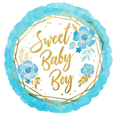 А 18" Sweet Baby Boy Pkg. Куля фольгована Солодка. В УП