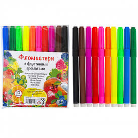 Фломастери 10 кольорів Фрукти 808
