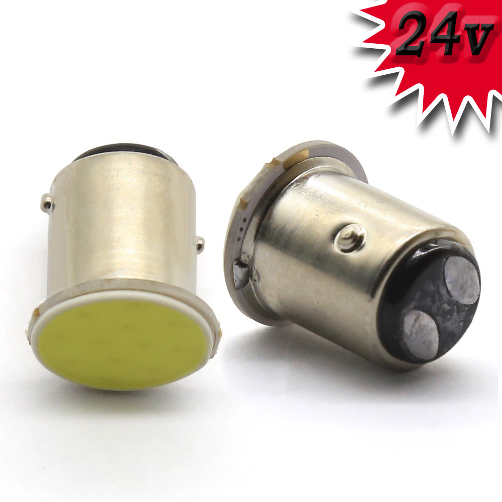 Світлодіодна автомобільна лампа S25 BAY15d COB 24V WHITE 2 контакта