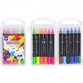 Фломастер 12 кольорів двосторонній 195-12