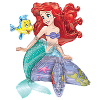 А 20" Little Mermaid Centerpiece. Фольгированный шар ходячка Русалочка Ариэль. В уп