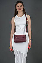 Жіноча сумка Тіффані з натуральної шкіри колір Бордо, фото 2