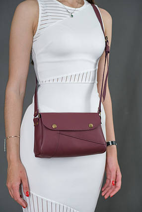 Жіноча сумка Тіффані з натуральної шкіри колір Бордо, фото 1