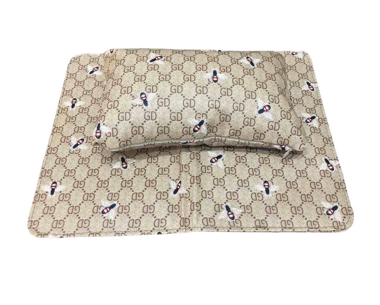 Підлокітник для манікюру з ковриком (сірий зі бджілками), фото 1