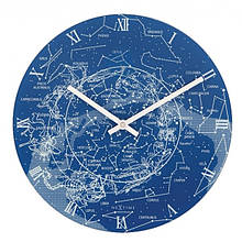 Настінний годинник круглий з фрагментом нашої Галактики з підсвічуванням "Чумацький шлях" Ø30 см