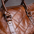 Композиційна шкіряна сумка Vintage 14752 Коричнева, фото 5